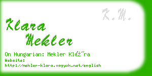 klara mekler business card